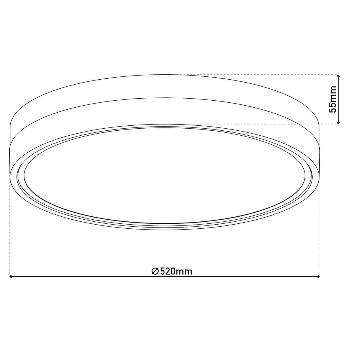 LED-plafondlicht "Lola" Ø van 50 cm, 9 cm hoog, metaal en plastic in bruin en wit, geïntegreerde LED's, 1900 lm, dimmable, CCT-functie 3000-6500 K, nachtlichtfunctie