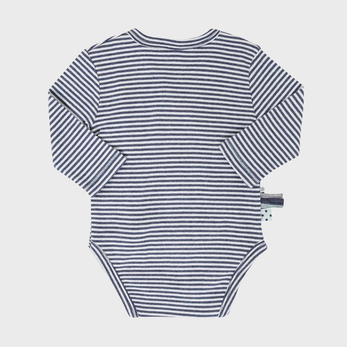 OrganicEra Organic Baby L/S kimono body, indigo gestreept