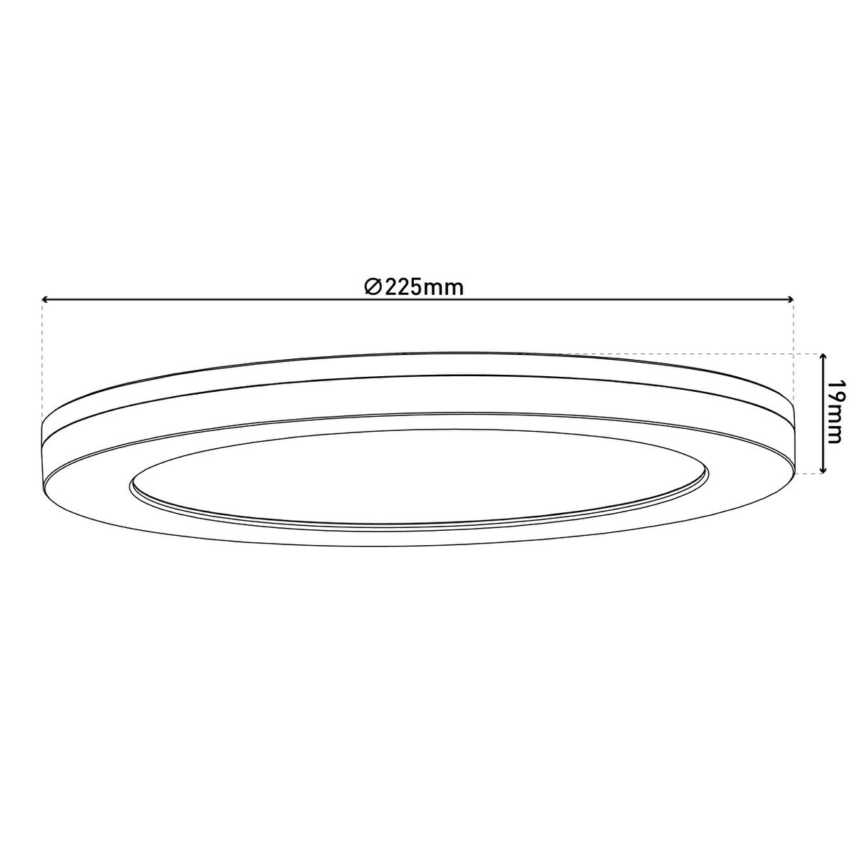 LED -plafondlamp "bonus", functie, metalen plafondlamp en plastic, ringen in chroom en wit kunnen worden gewijzigd, met stevig ingebouwde LED's, 22,5 cm diameter