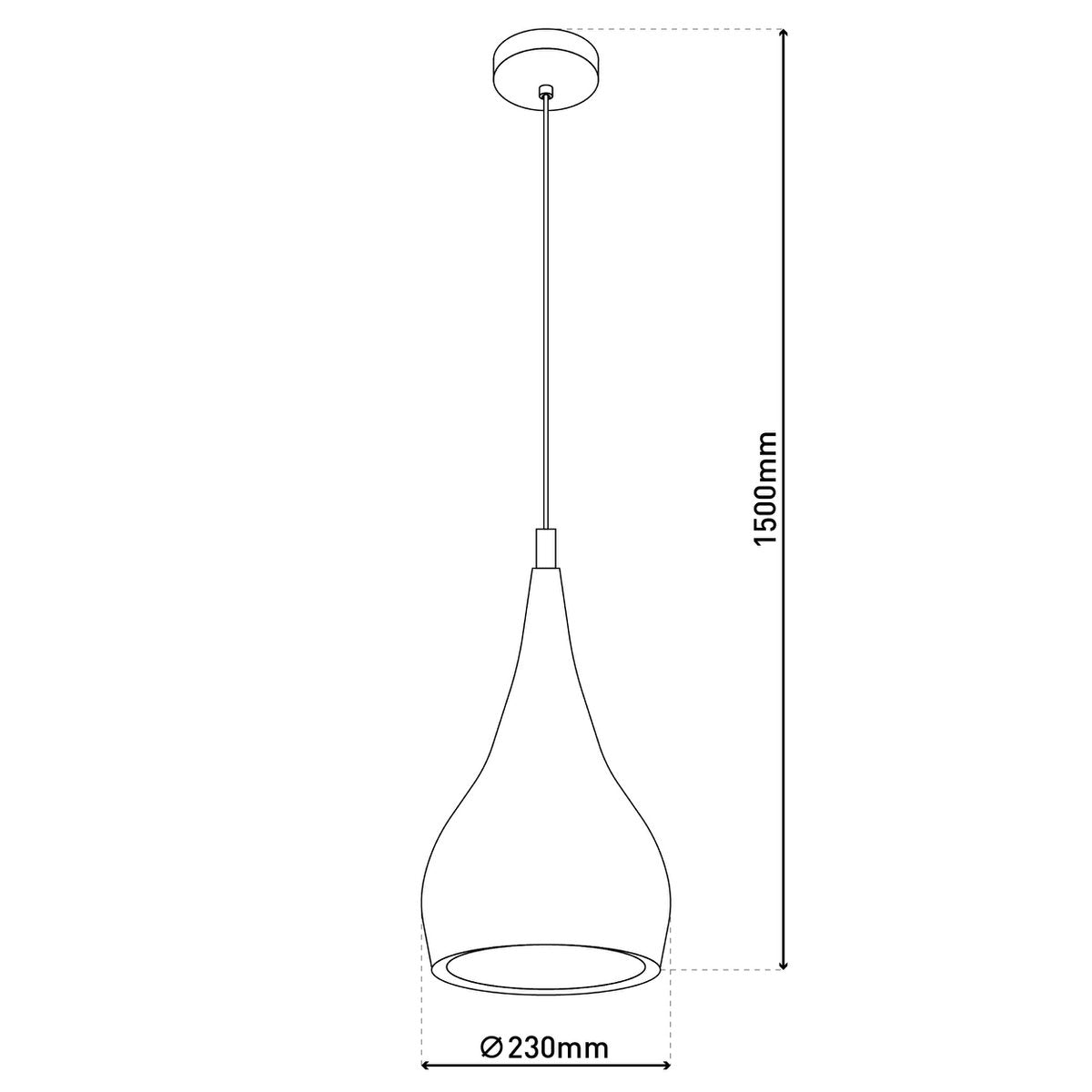 Hanger lamp "stijl", retro klassiek, hanglamp gemaakt van chroom-glanzend metaal met E27-aansluiting, paraplu Ø23 cm, ideaal voor eetkamer, woonkamer en keuken.