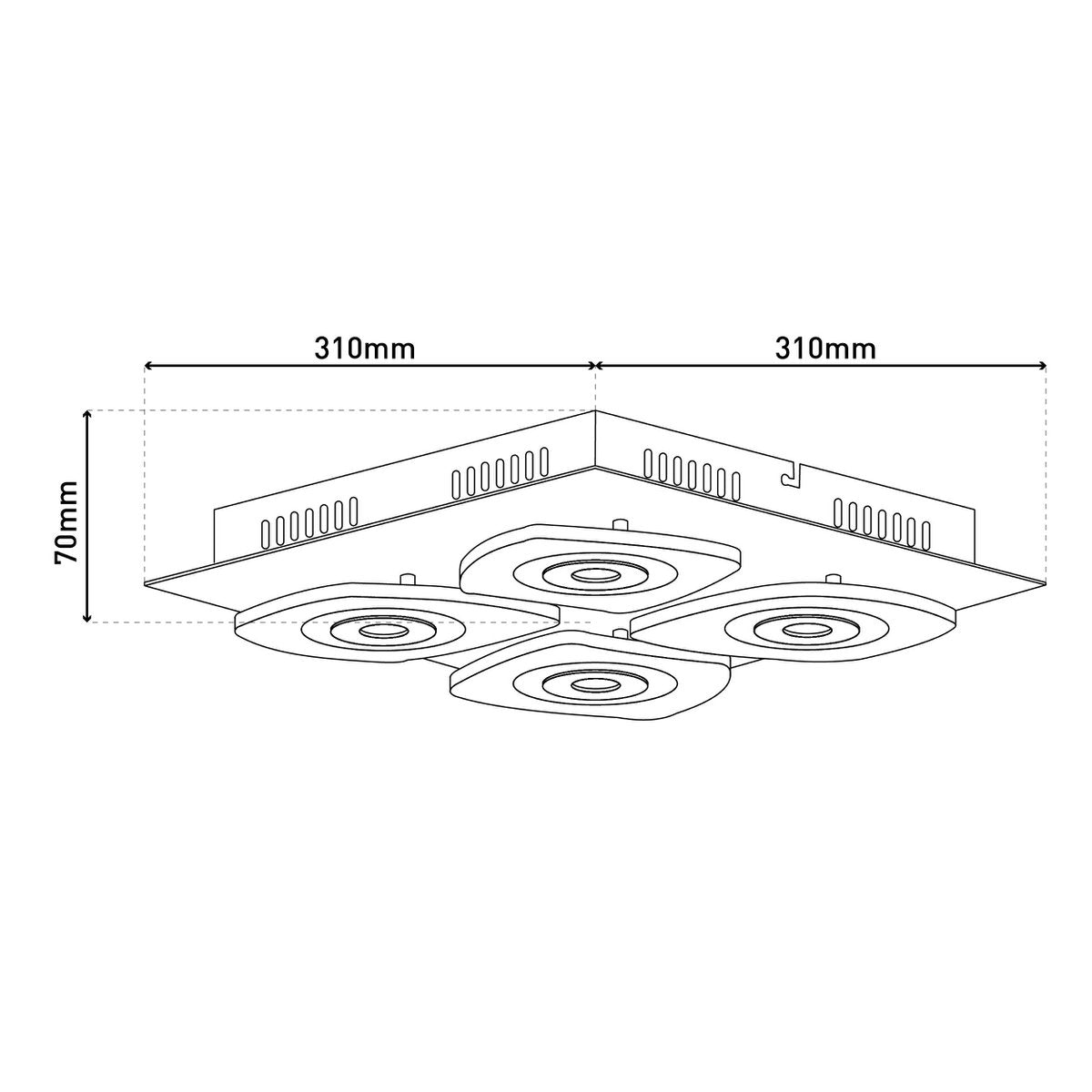 LED wand- en plafondlamp "Lucca"