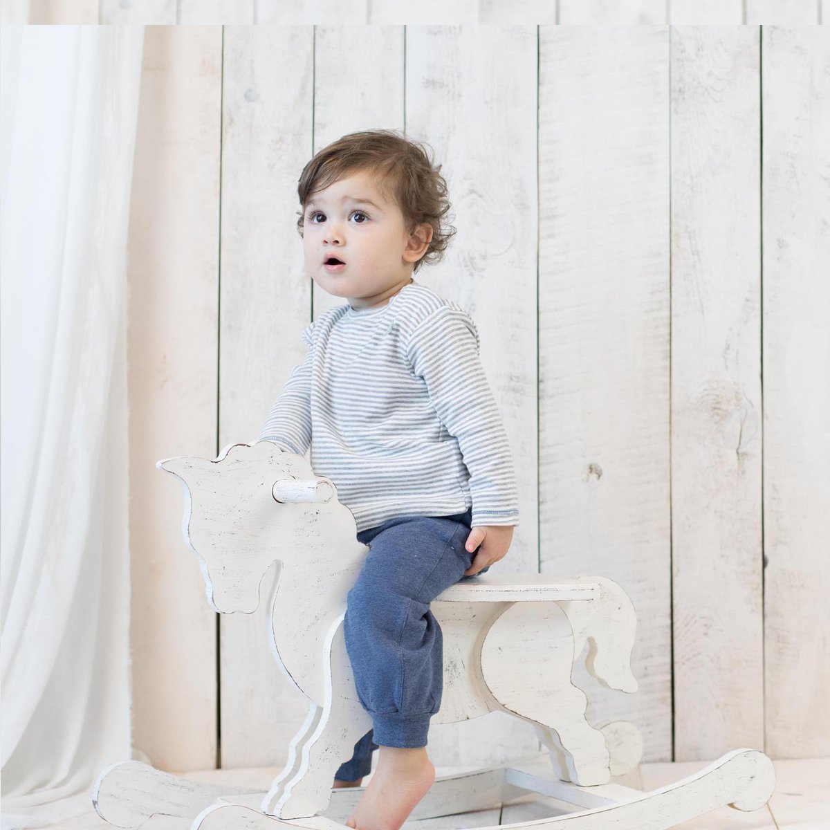 OrganicEra Organic Baby L/S T-shirt, grijs gestreept