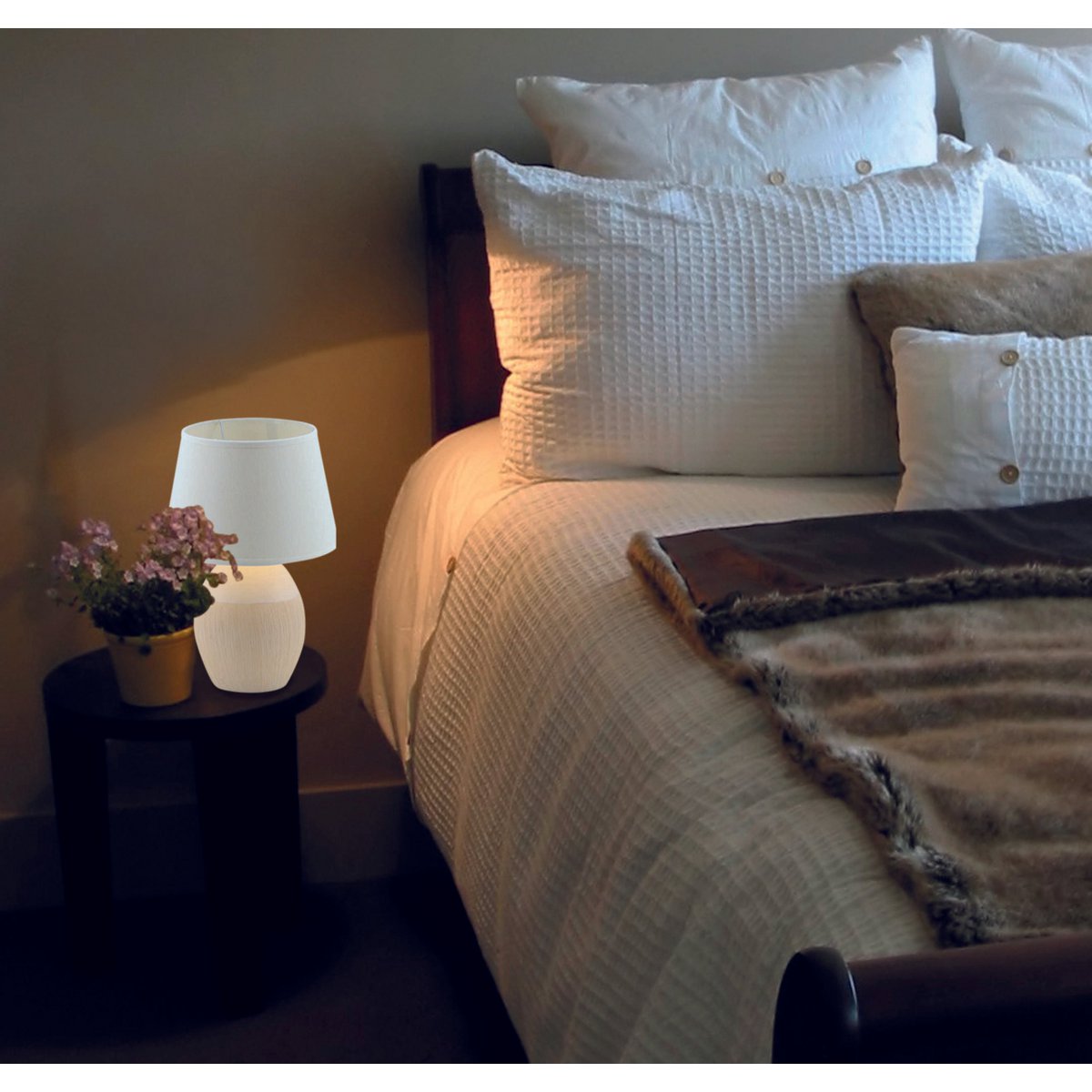 Keramische tafellamp "Tali" wit