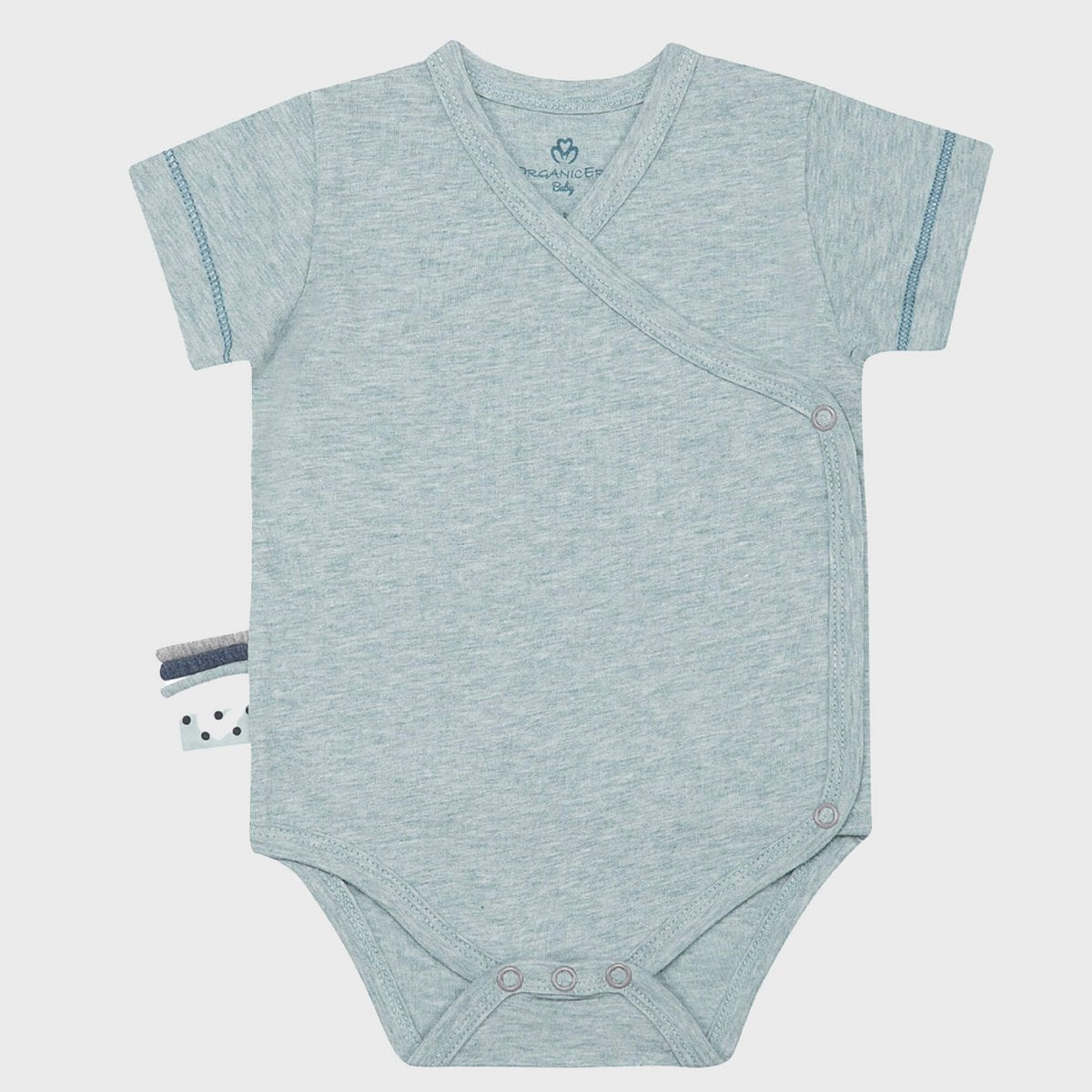 OrganicEra Organic Baby S/S Kimonobody, Aqua