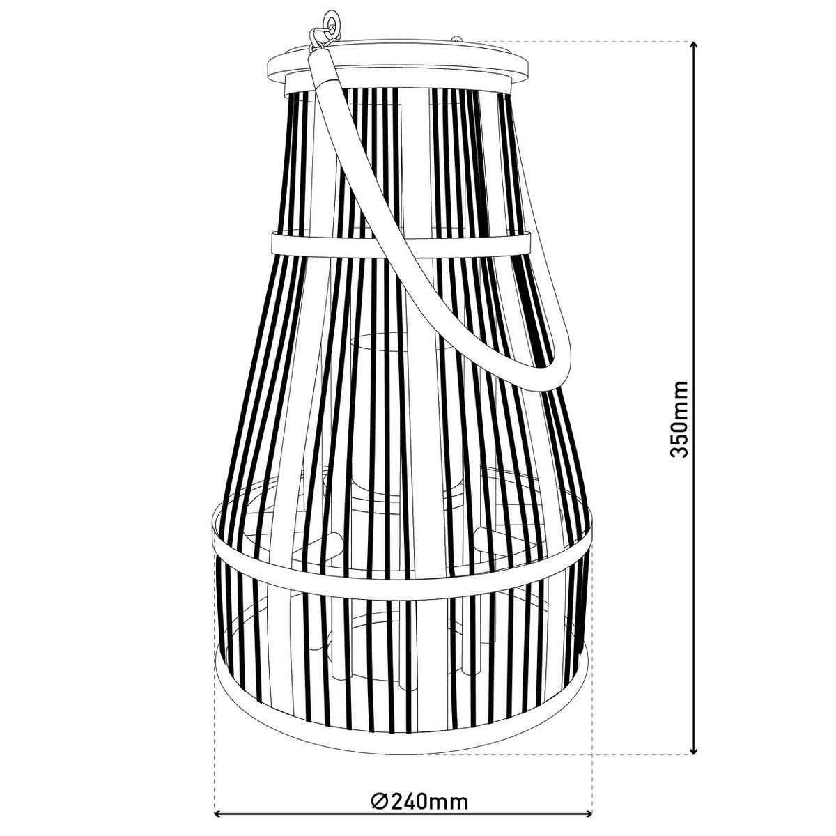 Decollicht "Korbinian" inclusief Solar Led Candle for Garden and Balcony, van Rattan in Nature, Solar Lamp Hoogte 35 cm
