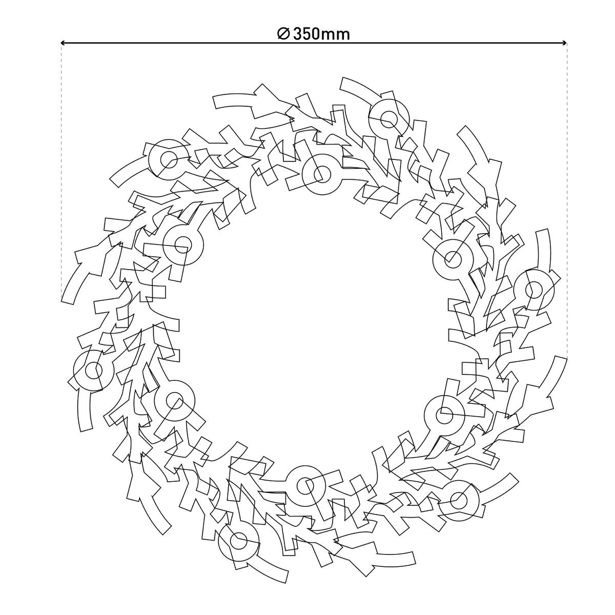 LED Kerstkrans "Noel" Outdoor Decoratie gemaakt van metaal en plastic in groen en goud, met stevig geïnstalleerde LED's