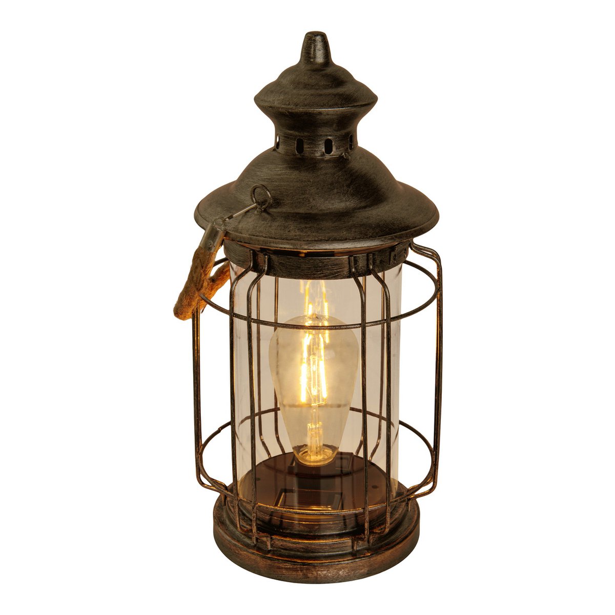 LED decoratief zonnelampje "Bruno" gemaakt van metaal, glas en plastic, koper, met een stevig ingebouwde LED, voor buiten