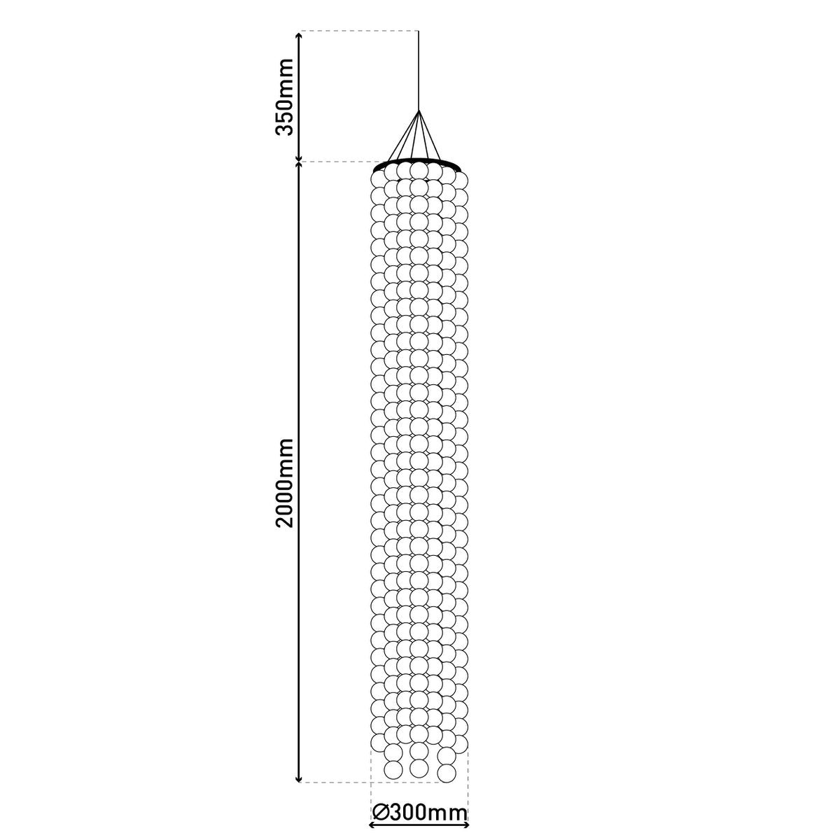 Hanger lamp "capiz" totale hoogte 235 cm, gemaakt van mosselplaten, met E27 -aansluiting, verlichting voor woonkamer, eetkamer of wintertuin