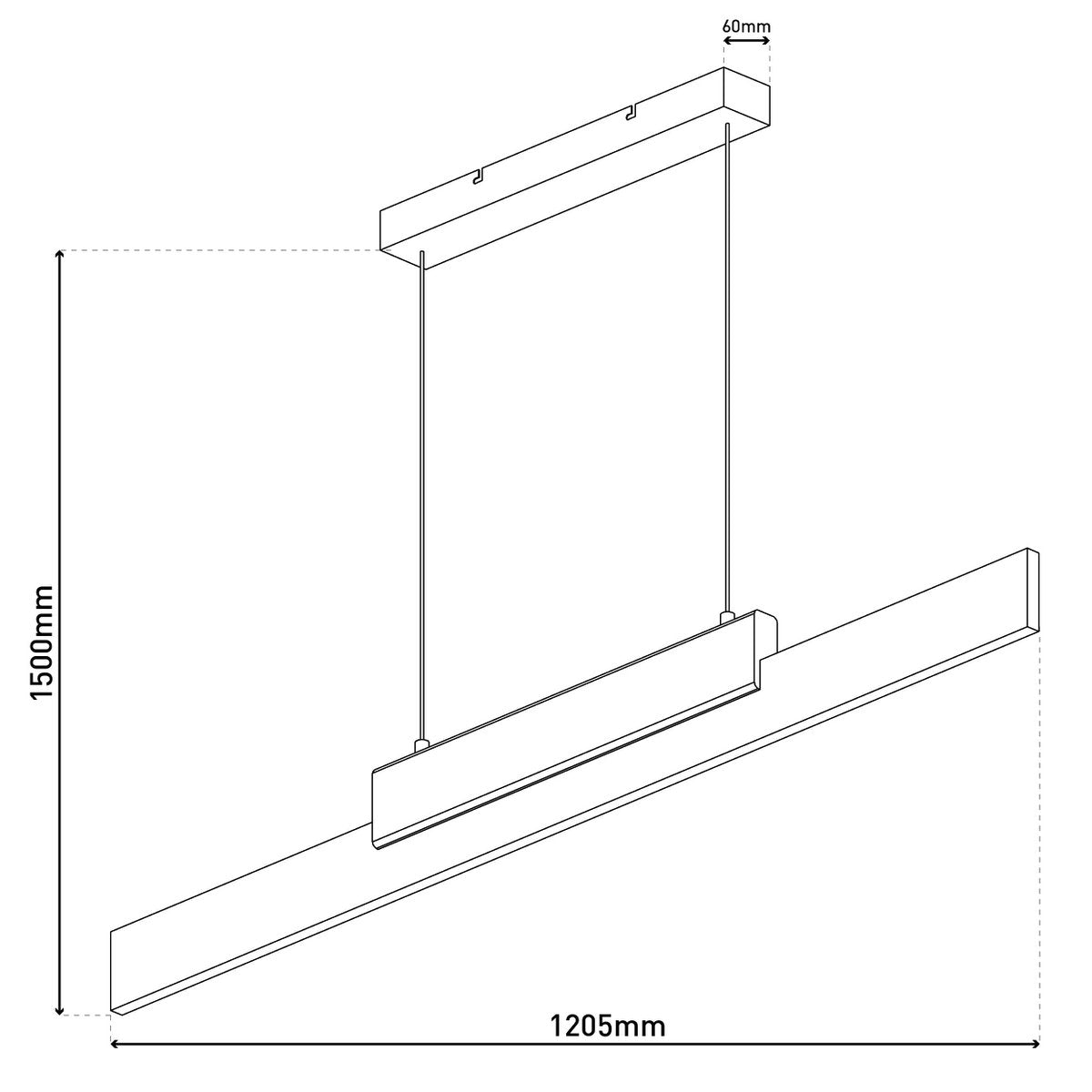 LED hanger lamp Brown "Wiebke" bestaat uit metaal en hout (MDF) in zwart en bruin. Het is ongeveer. 120,5 cm lang, ca. 6 cm breed en tot ongeveer. 150 cm hoog. Hoogte verstelbaar, met geïntegreerde lamp, dimbaar, met geheugeneffect