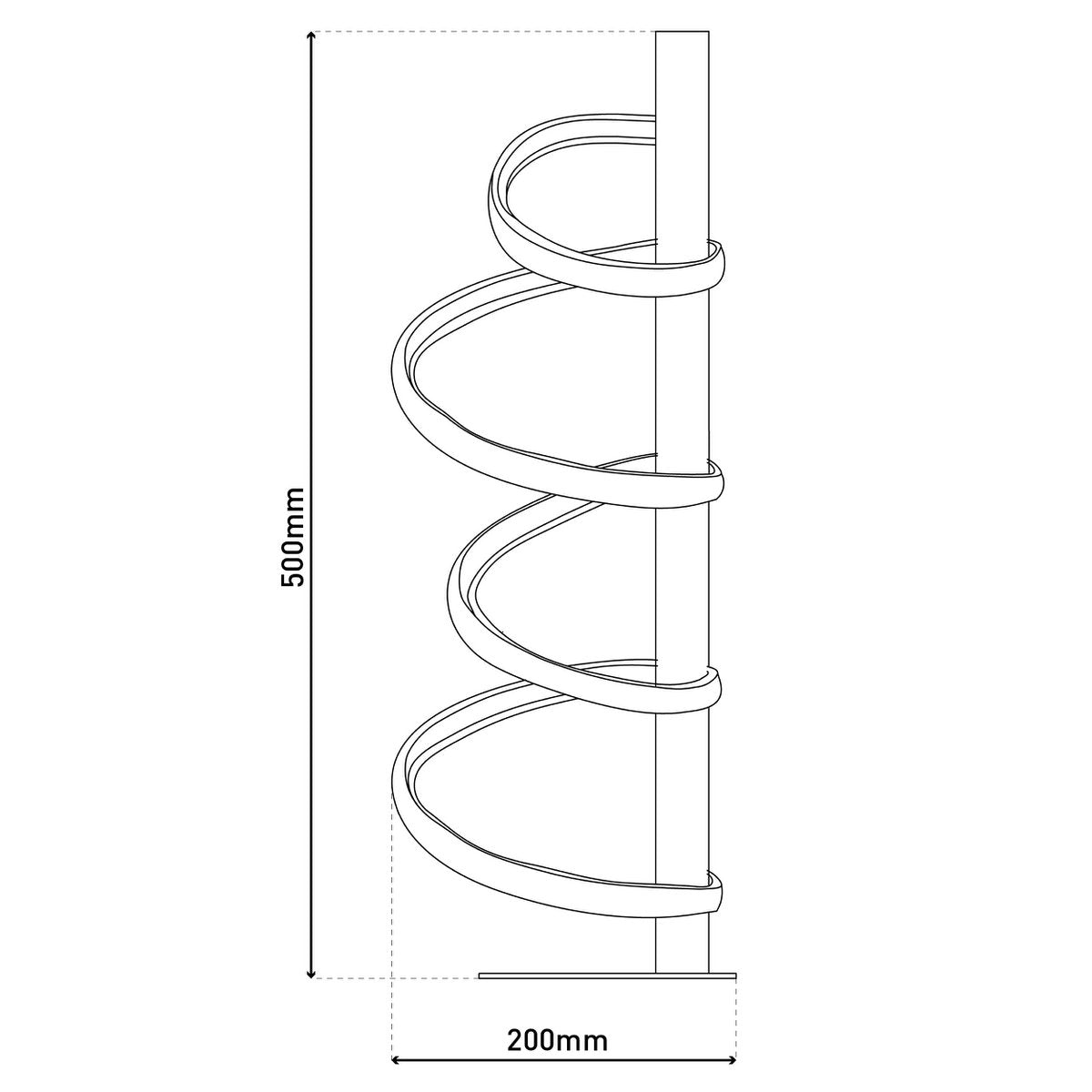 LED -tafellamp "Belleza", moderne metalen en plastic tafellamp in zwart en wit, met stevig gebouwd -in LED's, 50 cm hoog, verlichting voor woonkamer, eetkamer, slaapkamer of kantoor.