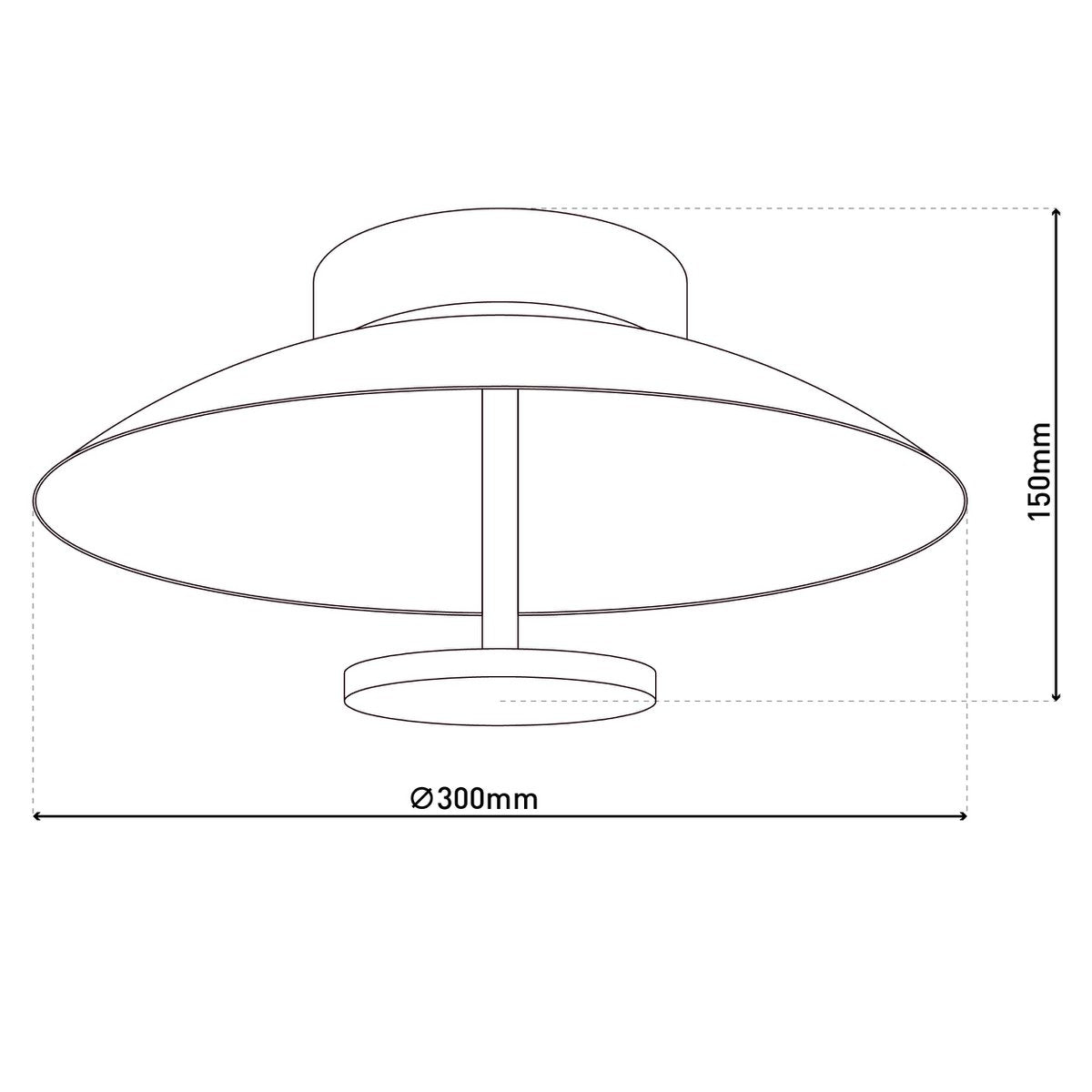 LED -plafondlamp "Firenze" metalen plafondlamp in zwart en goud, stevig geïnstalleerd, verlichting voor woonkamer, kantoor of de toegangsstang van 30 cm diameter