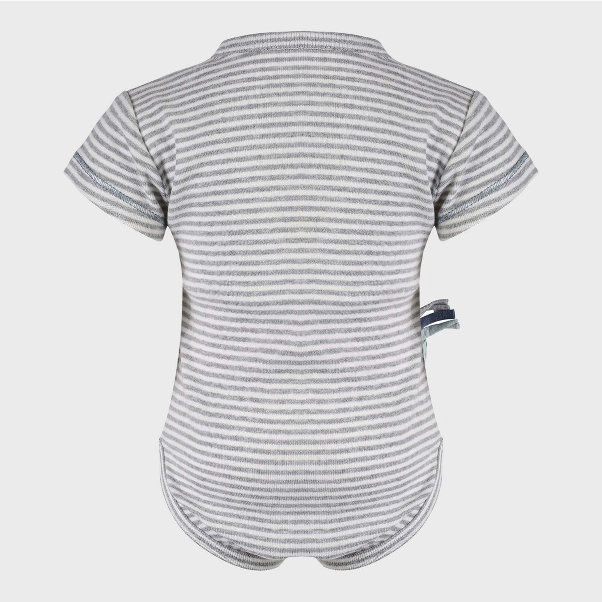 OrganicEra Organic Baby S/S Kimono body, grijs gestreept