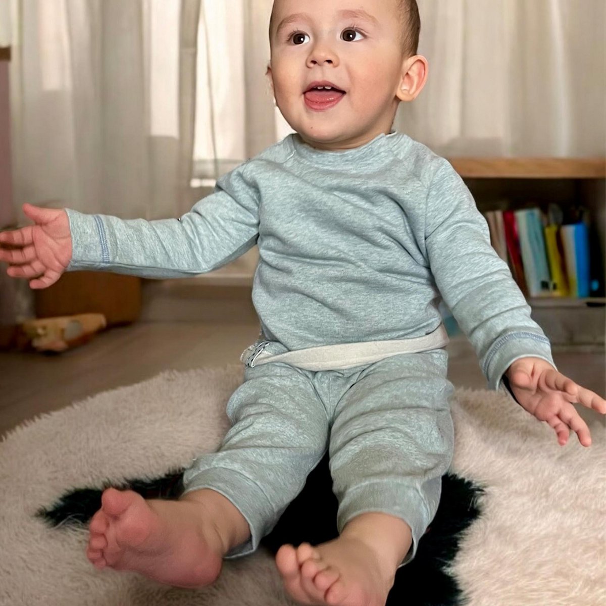 OrganicEra Biologisch babysweater, aqua