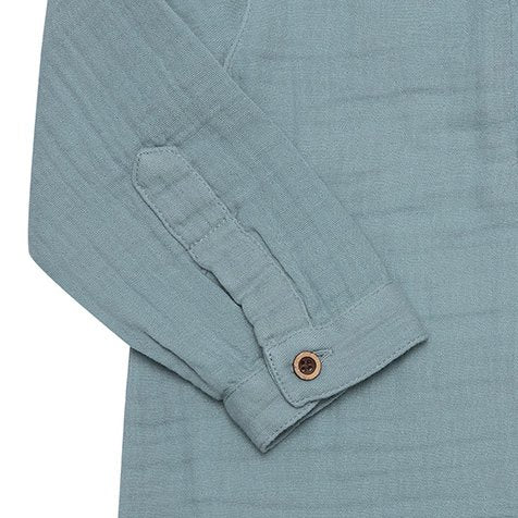 OrganicEra bodysuitshirt voor jongens van biologische mousseline, aqua