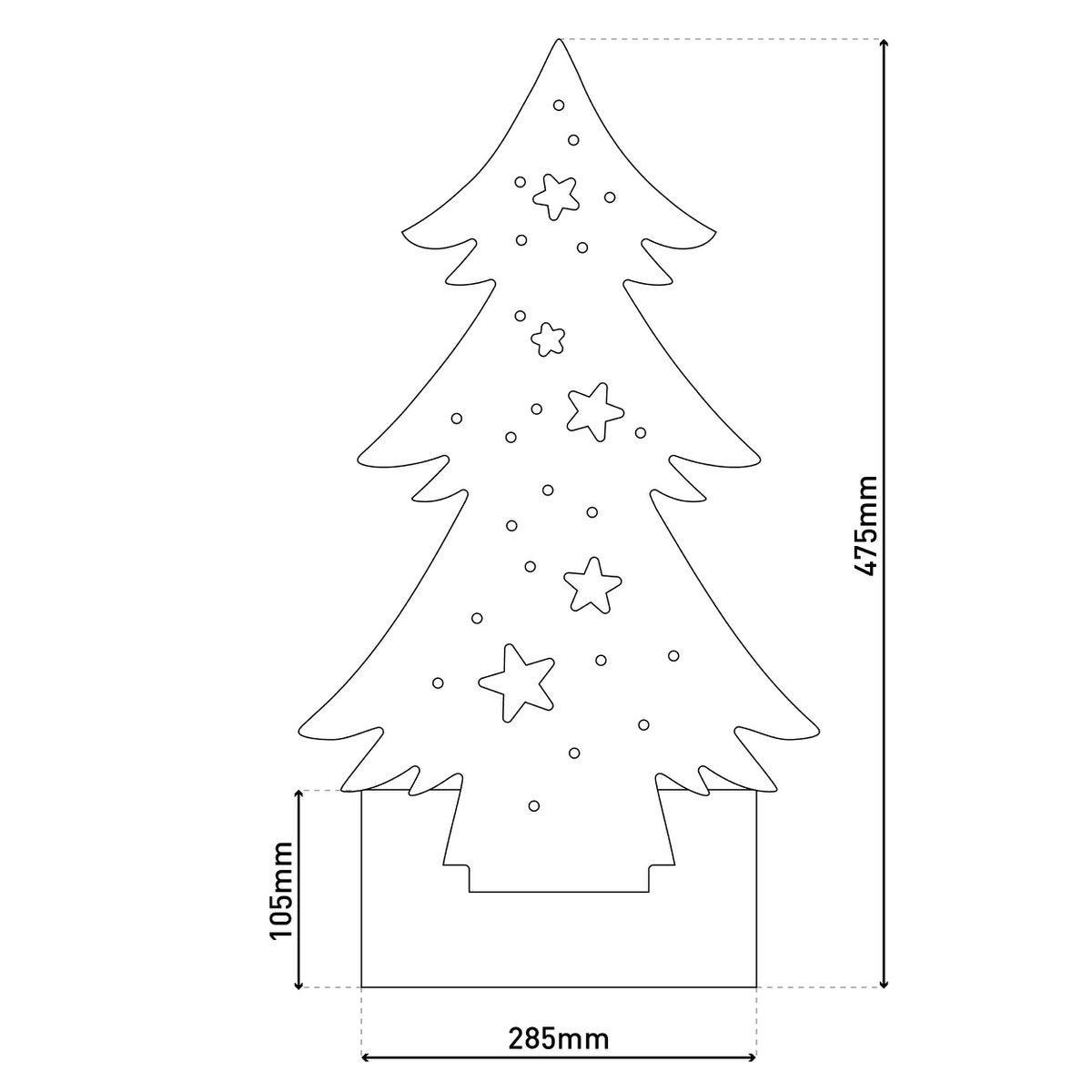 LED WOOD Decolum "Fir Tree" klein, gemaakt van natuurlijk hout met vaste LED's, kerstdecoratie voor buiten