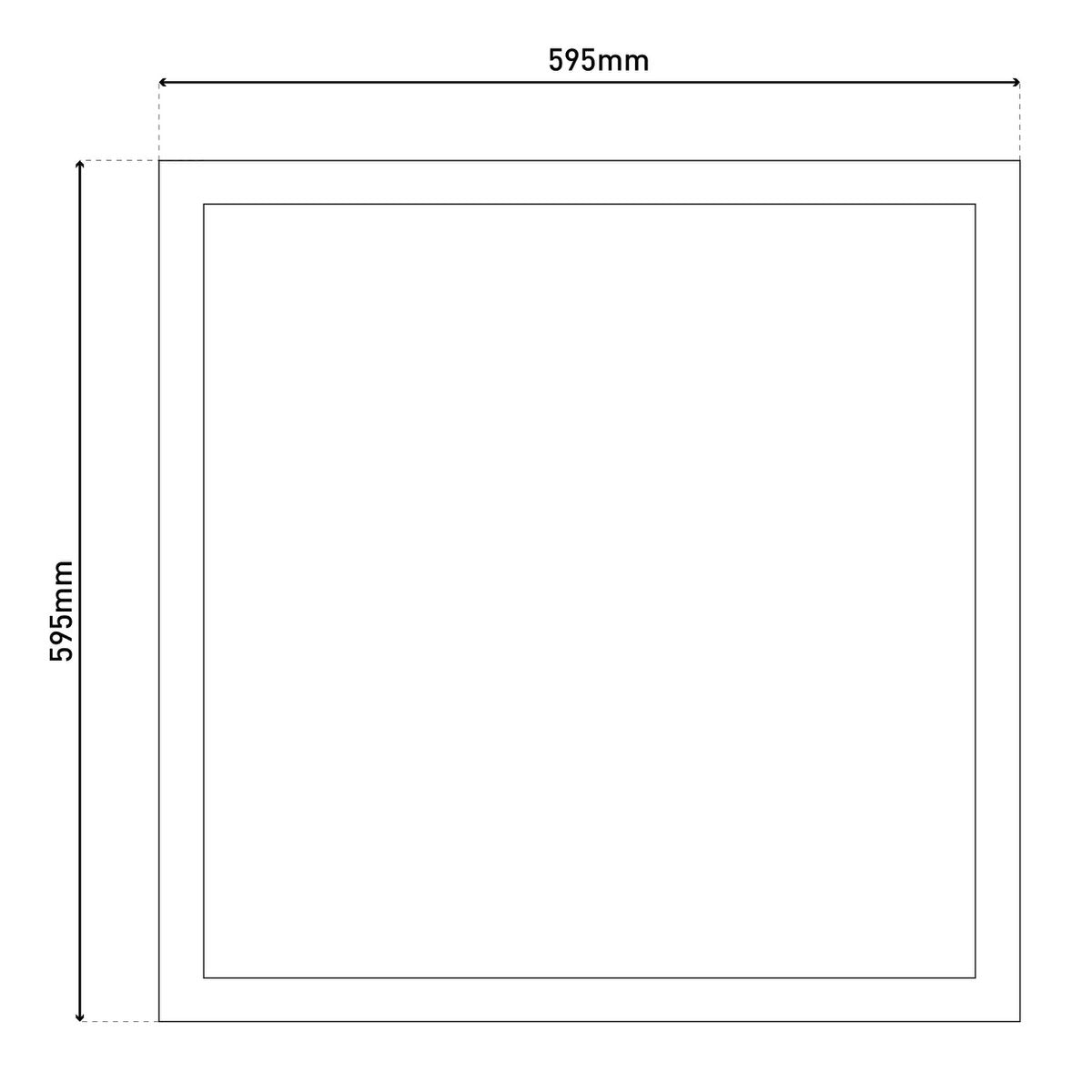 LED -paneel plafondlamp "Nico", functionele metalen plafondlamp en plastic in het wit, met vaste LED's en vele functies, ideaal voor kantoor, oefening of workshop, ca. 59,5 x 59,5 cm