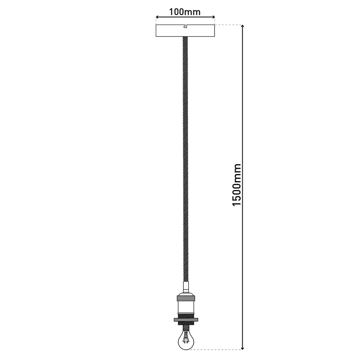 Schroeflaag Pendula textiel "Alfa", gemaakt van metaal- en textielkabel, messing, E27 -versie, verlichting voor woonkamer en kantoor