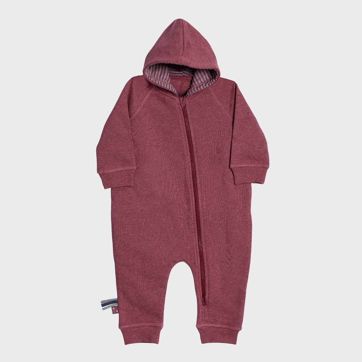 OrganicEra Biologische baby-jumpsuit met ritssluiting, bordeaux