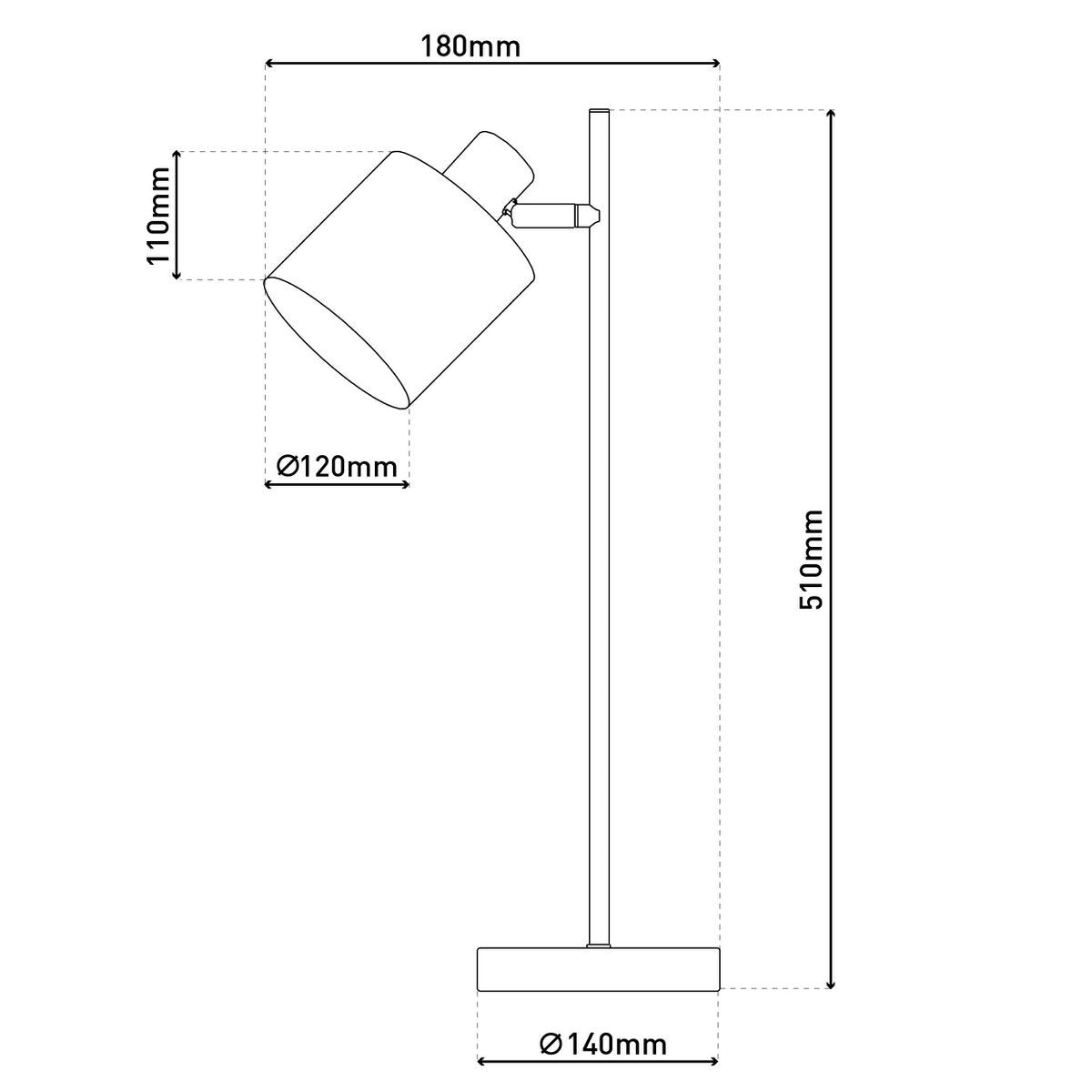 Tafellamp "Maron" gemaakt van metaal-satine-meter met stof paraplu's in bruin, met E14-aansluiting, lamp voor woonkamer, eetkamer, gang en kantoor, tafellamp 51 cm hoog