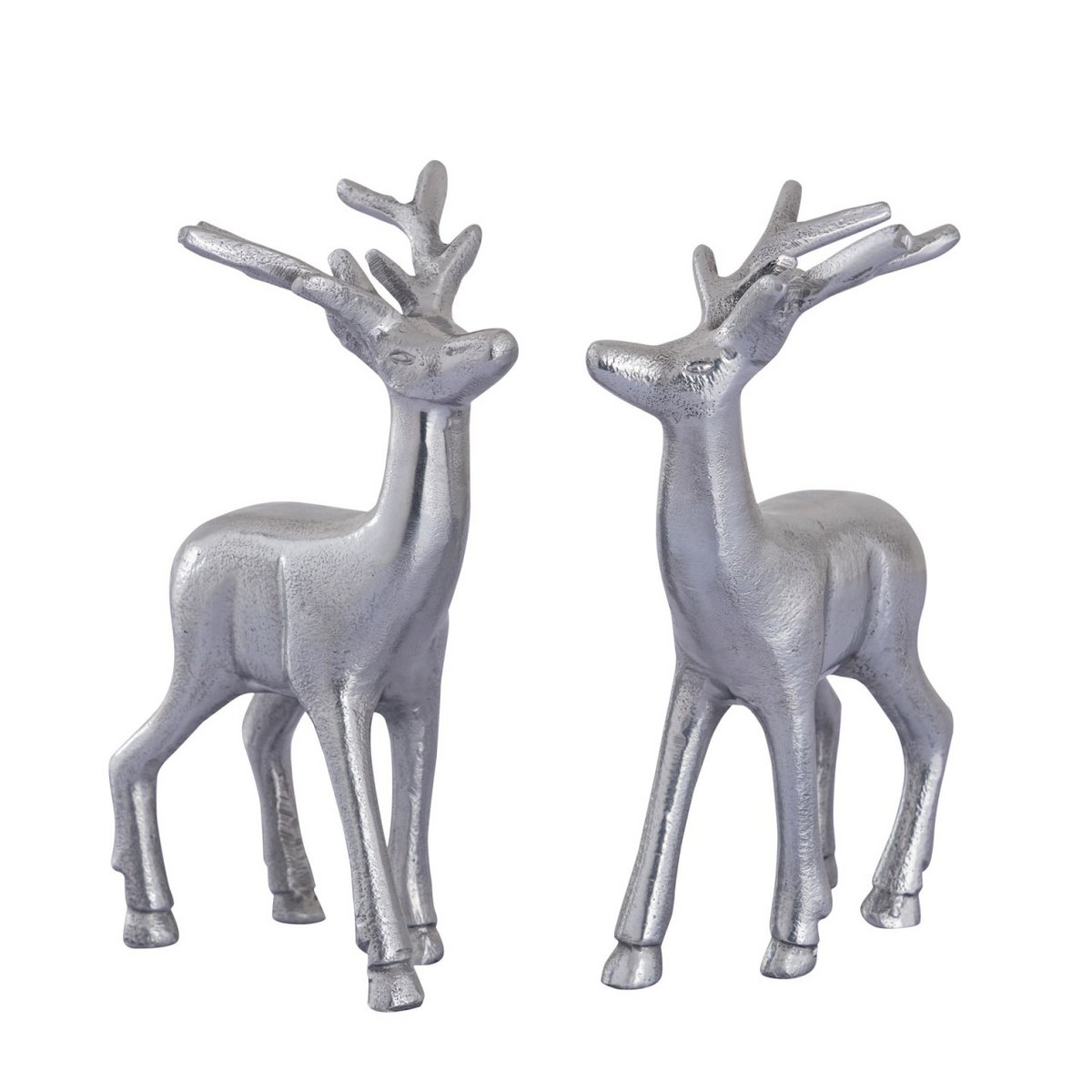 Decoratieve figuur herten 2 set tafel decoratie dier figuur metaal kerstdecoratie zilver o.