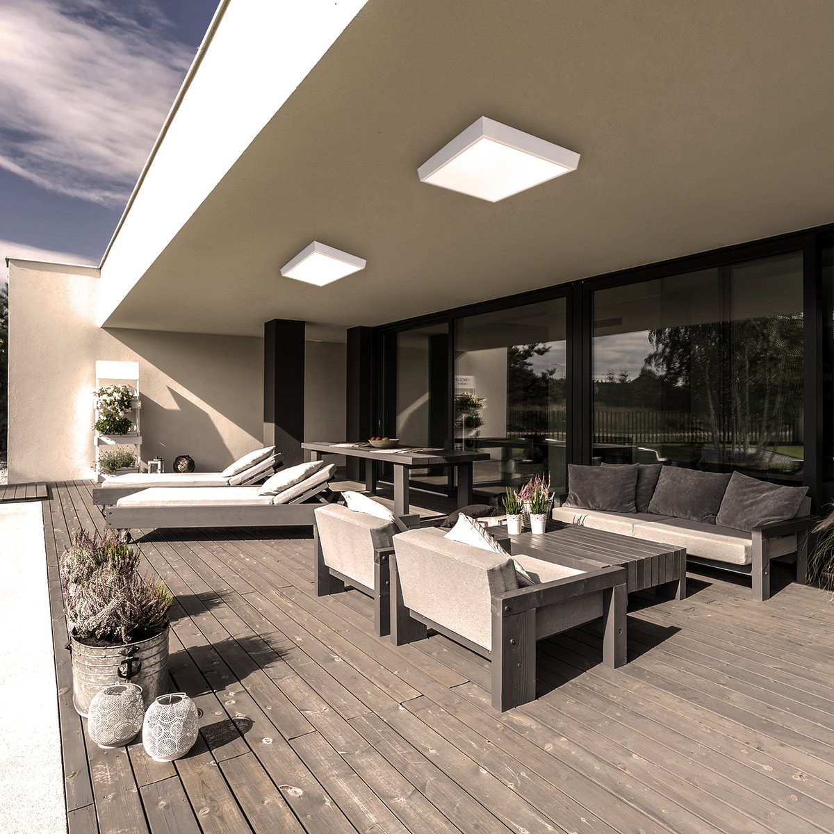 LED Buiten plafondlicht IP54 "MIO" S: 27cm