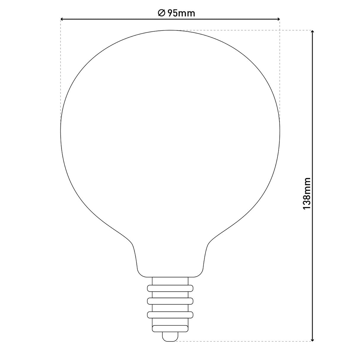 LED -lamp "Dilly" set van 3 met E27 -versie, 4 watt Ø 9,5 cm, gemaakt van metaal en glas, barnsteen