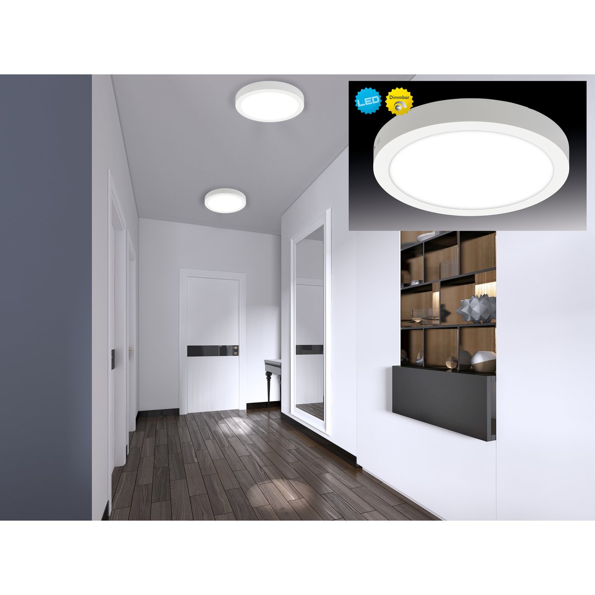 LED montagepaneel dimbaar "Dimplex" d:17,2