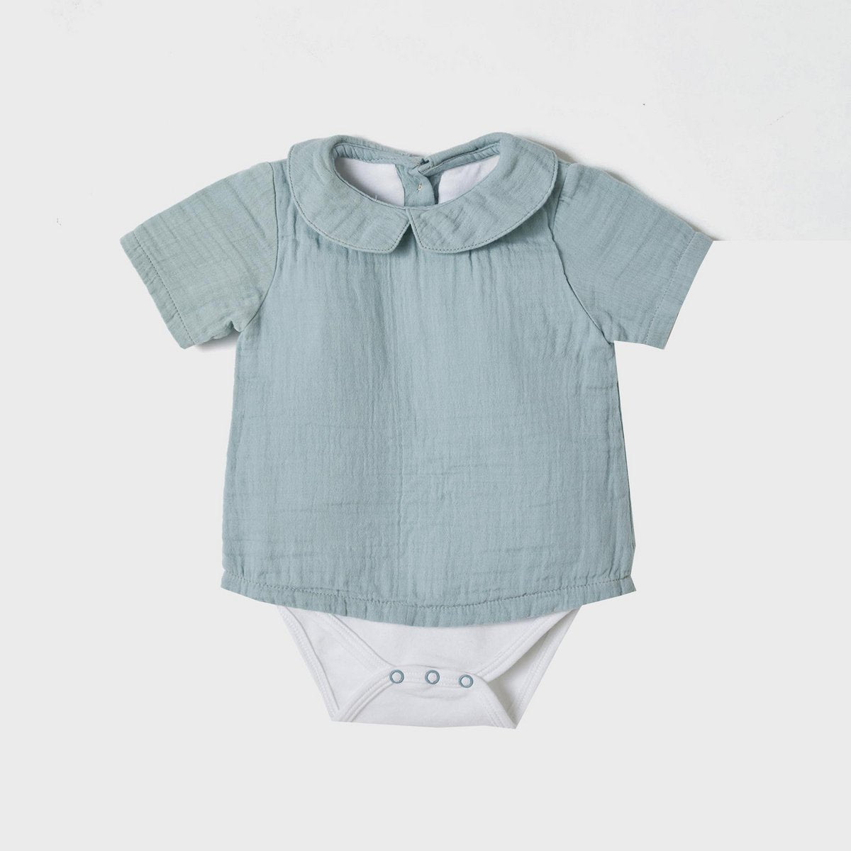 OrganicEra Biologische Mousseline Shirt Body, Aqua