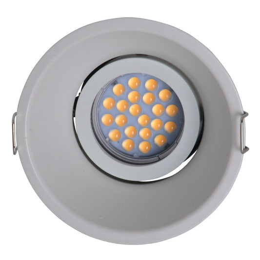 LED gebouwd -In Spot "Taro" Ø 9,4 cm, 10 cm diep, gemaakt van wit metaal, 6 watt, warm wit