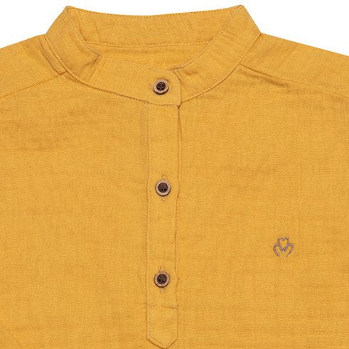 OrganicEra Biologisch mousseline babyshirt, mosterd