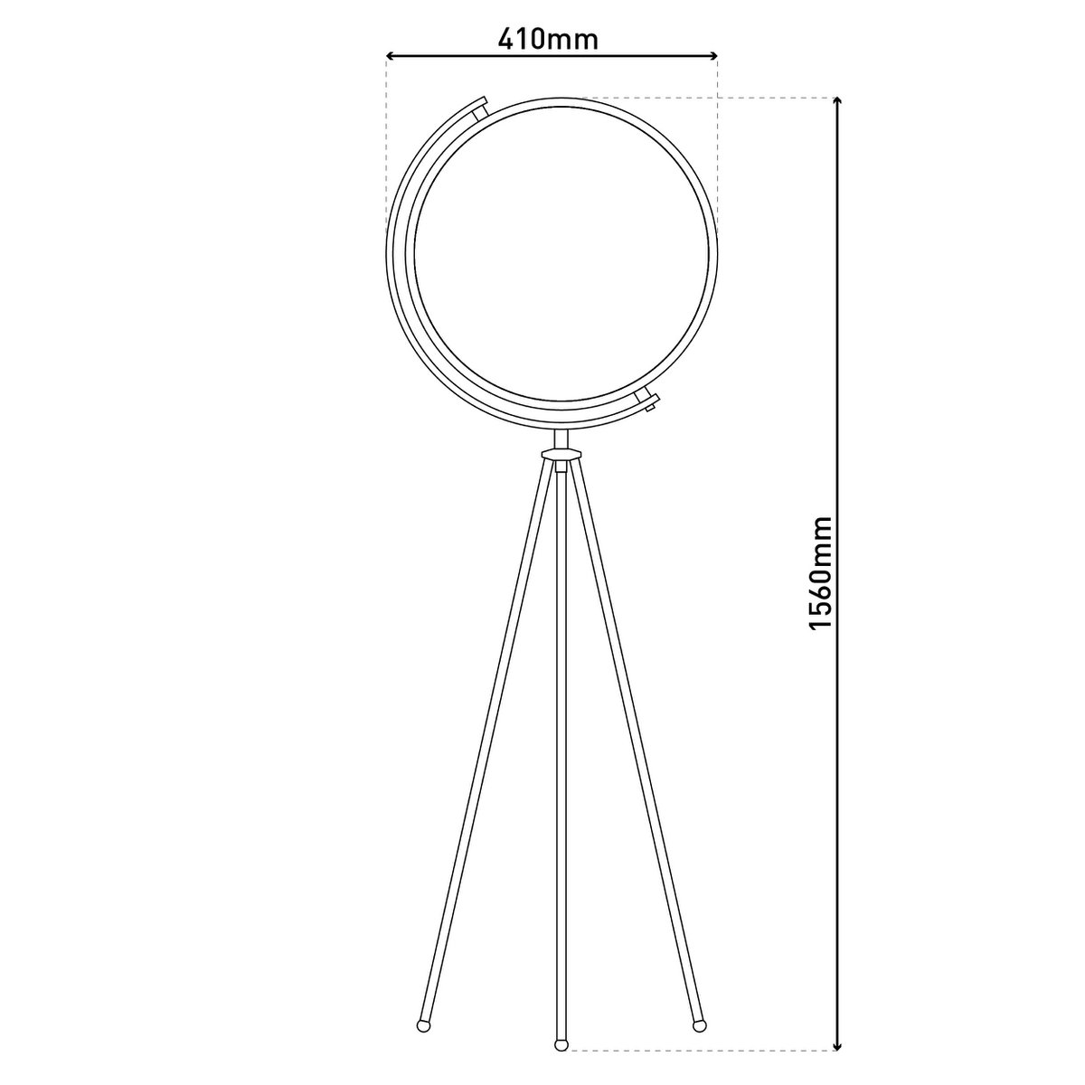 Textiel vloerlamp "Munega" h: 156cm