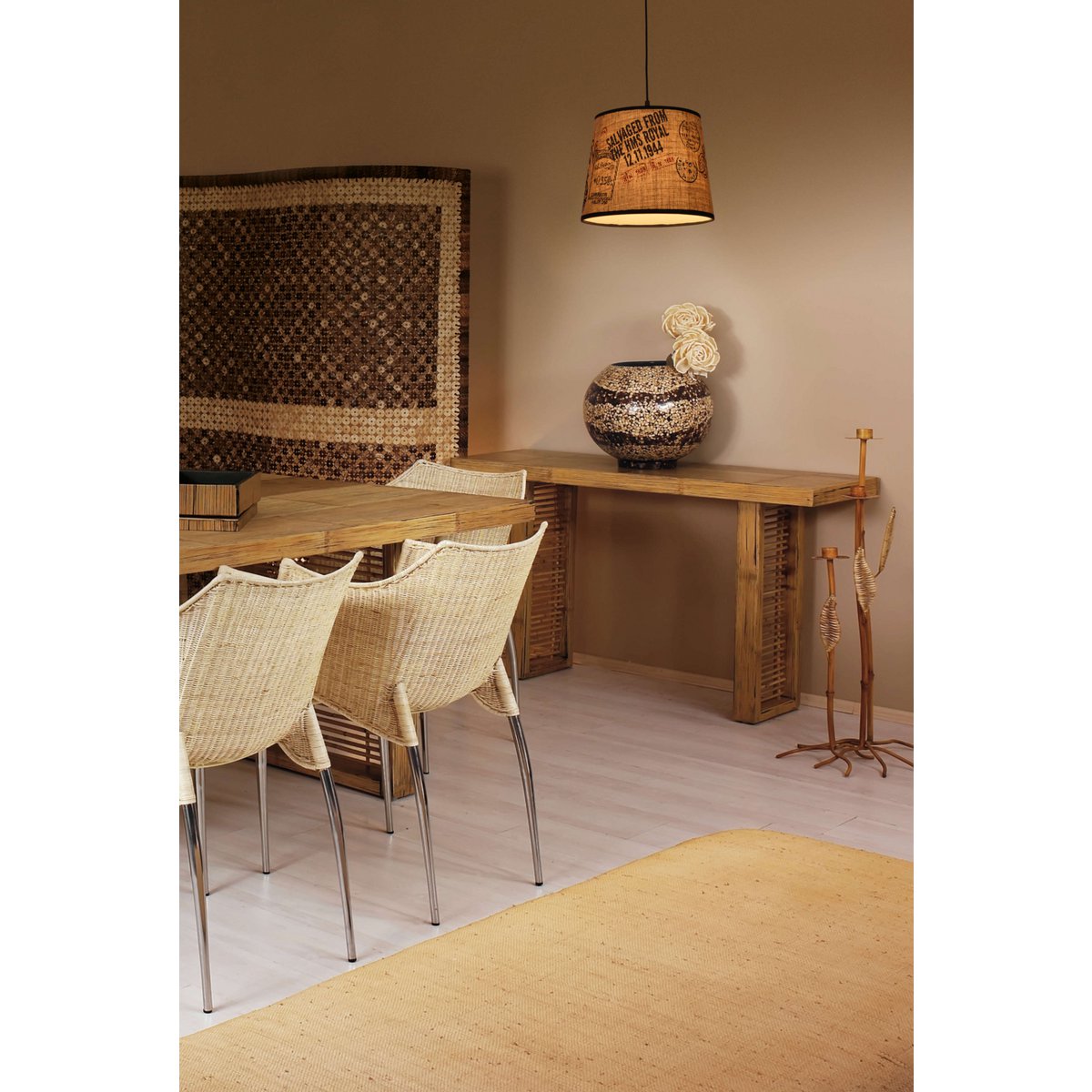 Hanglamp met stoffen kap "Print"