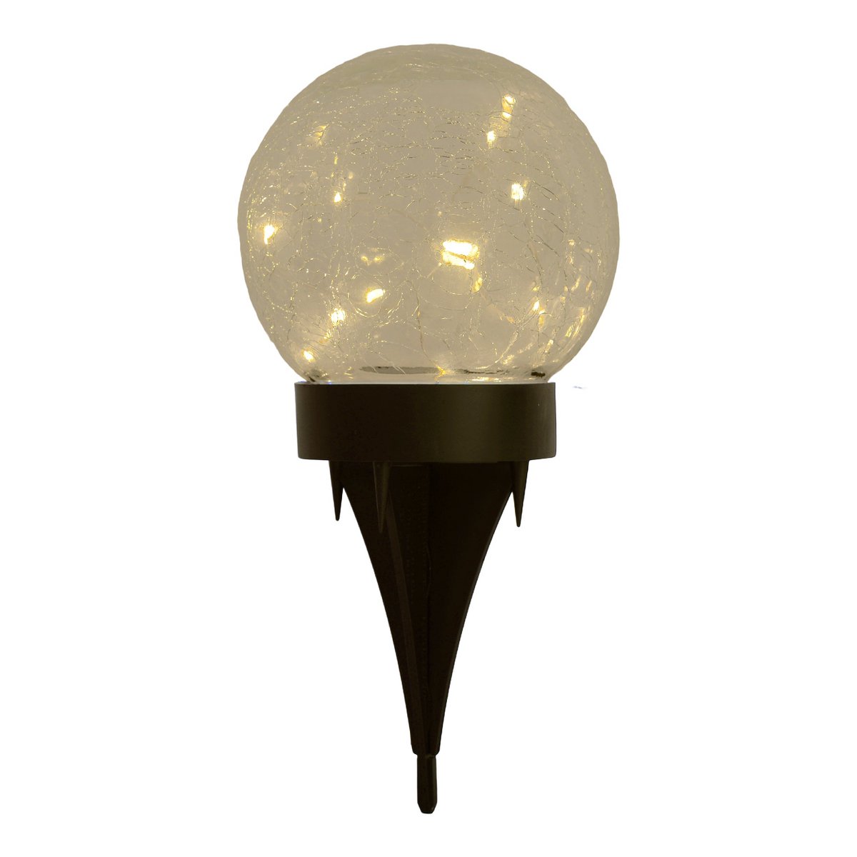 3 Set LED LED Solar Table Lamp/Aand Skeer "Crackle" Ø 12 cm, voor buiten, taflamp-plastic en glas, wit, met geïntegreerde LED