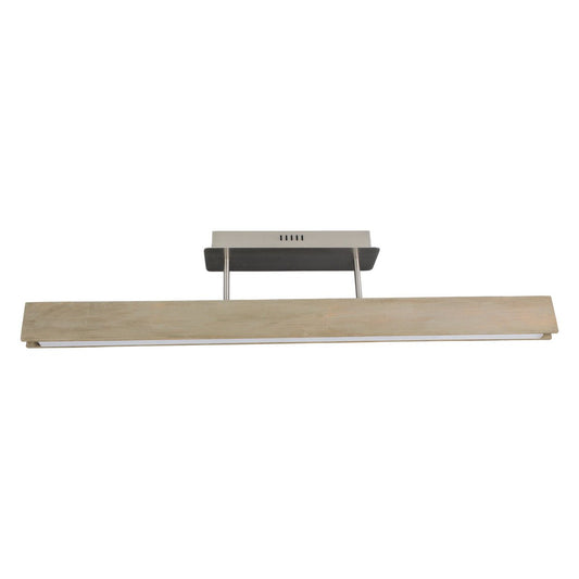 LED -plafondlicht "recht", 97,5 cm lang, gemaakt van metaal, hout, acryl en ashout, voor woonkamers en kantoor
