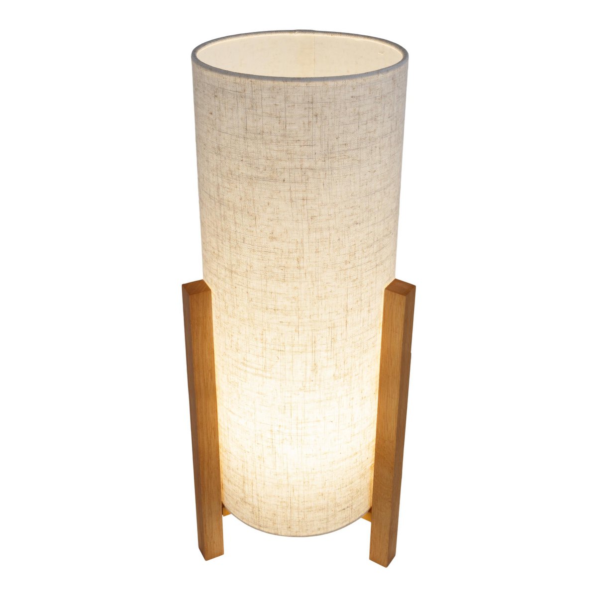 Tafellamp "Matilda" klassieke tafellamp met natuurlijk uiterlijk door hout en stofscherm, E27 -aansluiting, 52 cm hoog