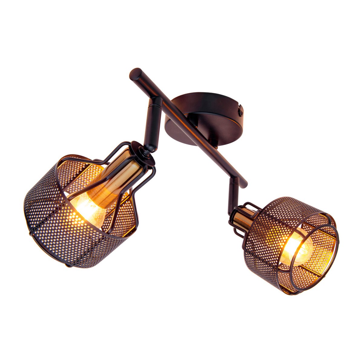 2-weg en plafondlichtspot "foro" gemaakt van metaal in zwart , met E14-versies, ongeveer 32 x 18,5 x 15 cm. Stijlvolle verlichting voor woonkamer, eetkamer of keuken.