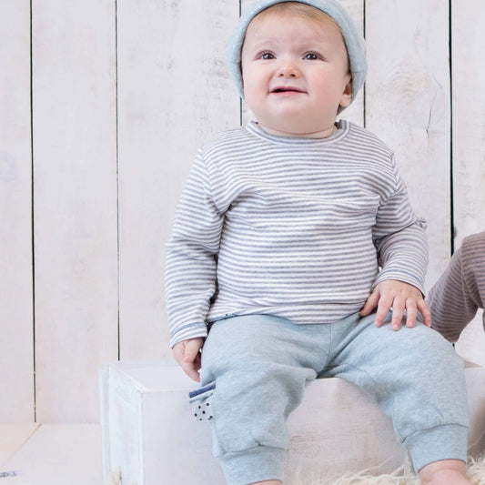 OrganicEra Organic Baby L/S T-shirt, grijs gestreept