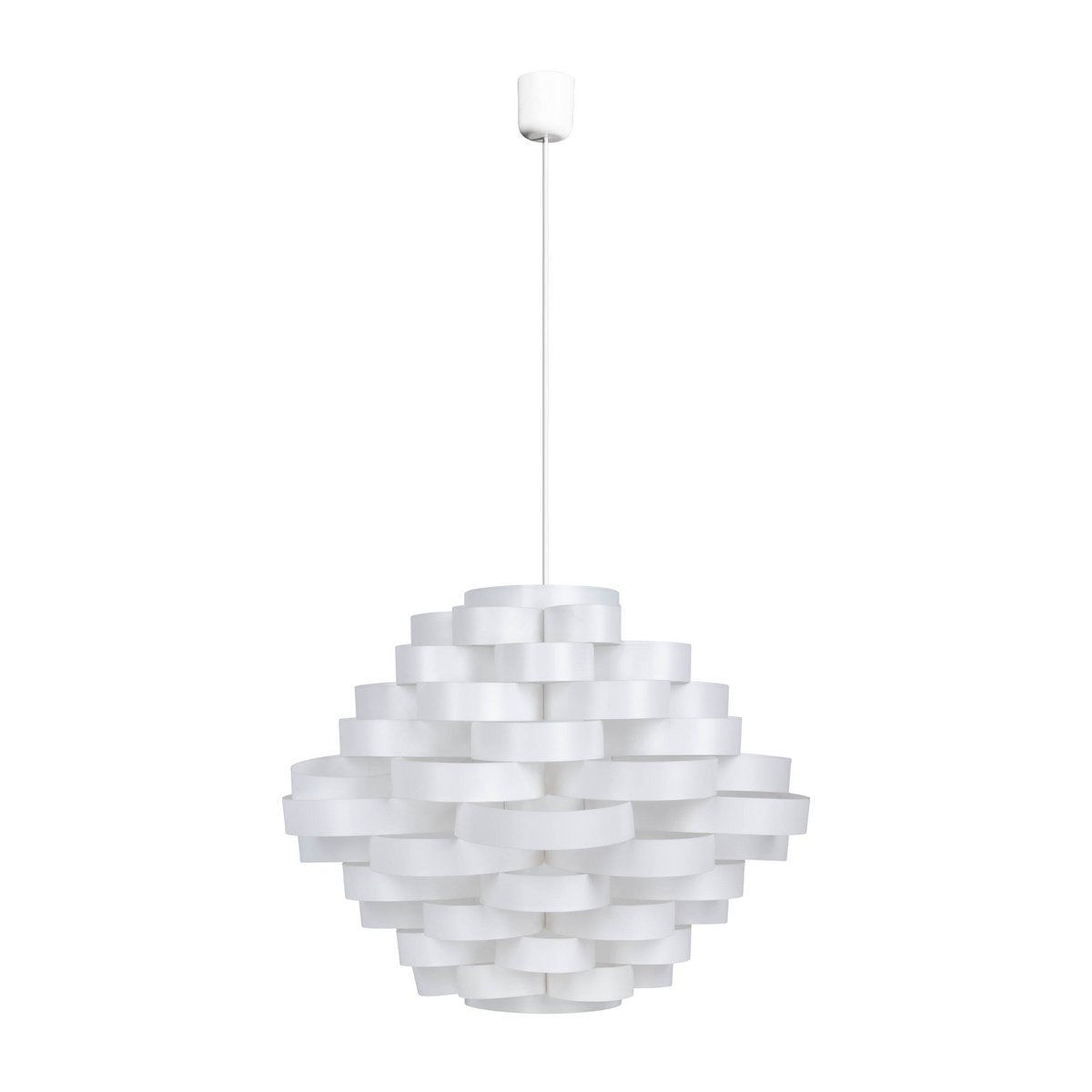 Hanger lamp "witte lijn" gemaakt van plastic in wit, e27, Ø 55 cm