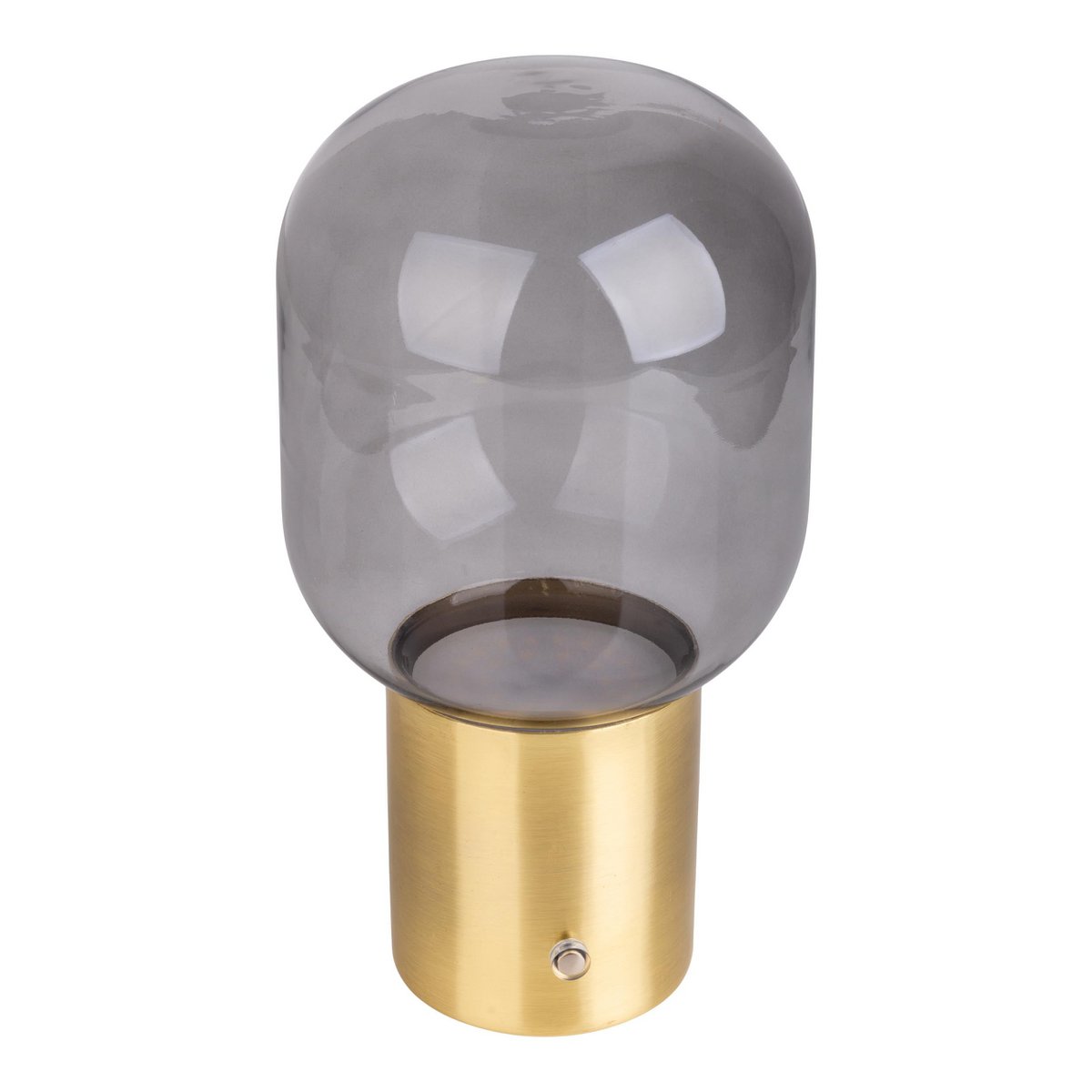 Draadloos tafellicht "Albero" decoratief tafellicht gemaakt van messing gekleurd metaal en glas met stevig ingebouwde LED's, dimbaar met aanraaksensor, 25 cm hoog