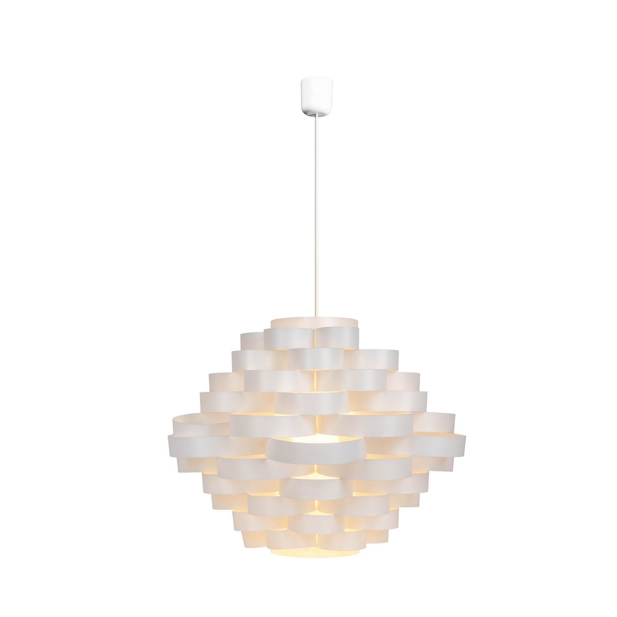 Hanger lamp "witte lijn" gemaakt van plastic in wit, e27, Ø 55 cm