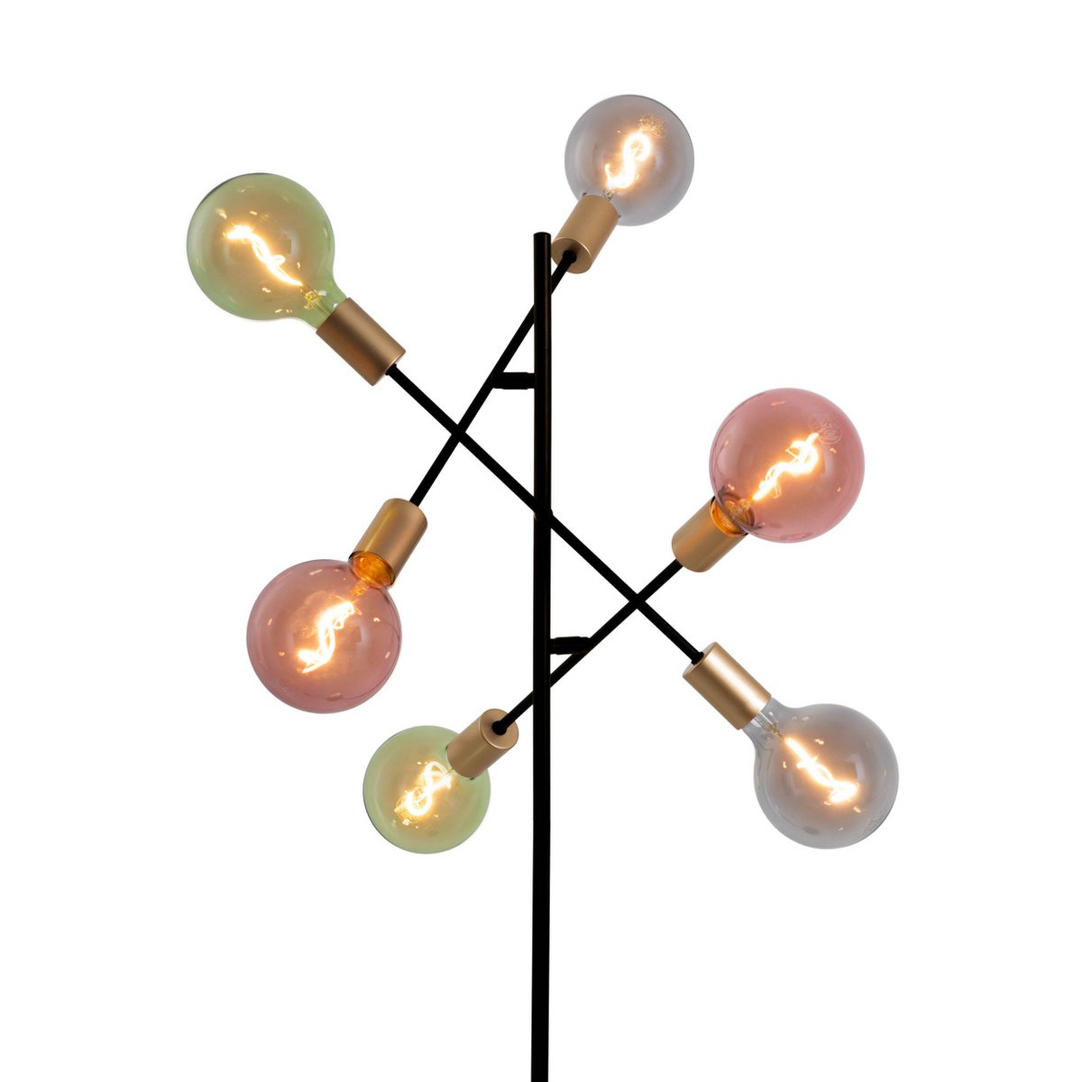 Staande lamp "Modo" gemaakt van zwart in zwart, versies in goud, E27 -aansluiting, vloerlamp voor woonkamer, eetkamer, keuken, gang, gang of kantoor, 150 x 49 cm