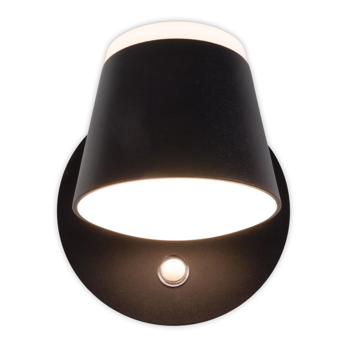 Wordeloos wandlicht "tondo" magnetisch, ca. 12 x 14,5 cm, gemaakt van black metal, voor binnen