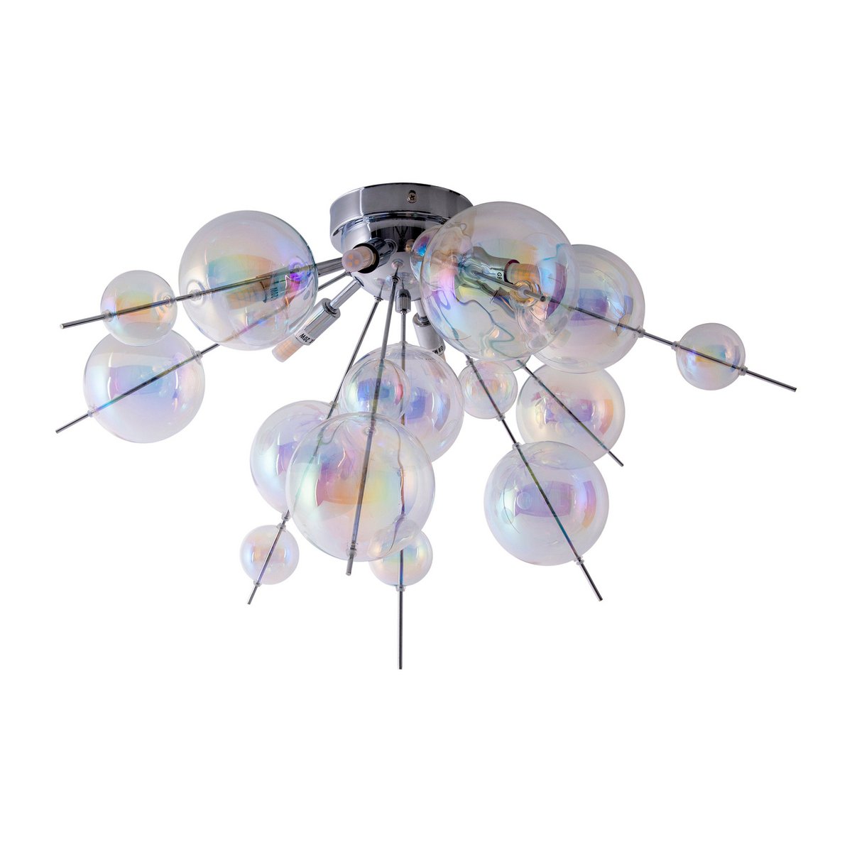 Plafondlamp "explosie" iris gemaakt van metaal en glas, G9 -versies, plafondlamp voor eetkamer, woonkamer, gang of kantoor, Ø57 cm