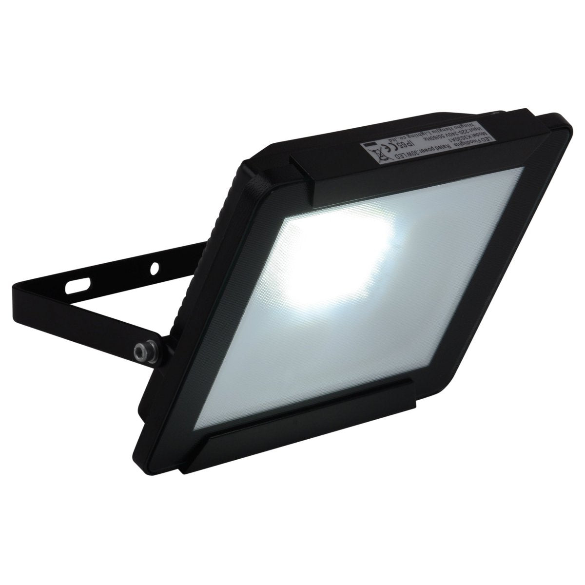 LED Outer Lamp "Spotlight" 30W, gemaakt van metaal en glas in het zwart, met geïntegreerde LED