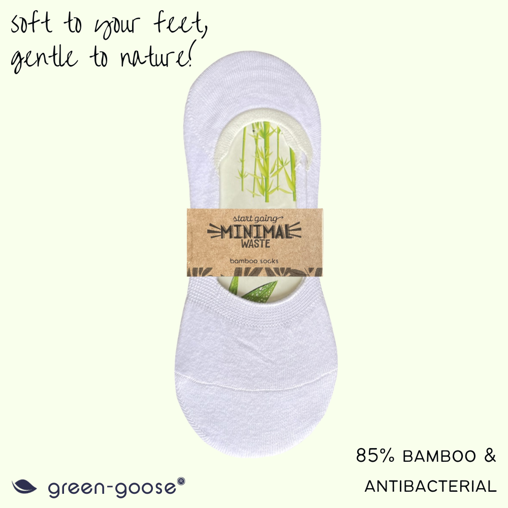 green-goose Bamboe Dames Footies - 5 paar - 85% Bamboe - Wit - Maat 35-39