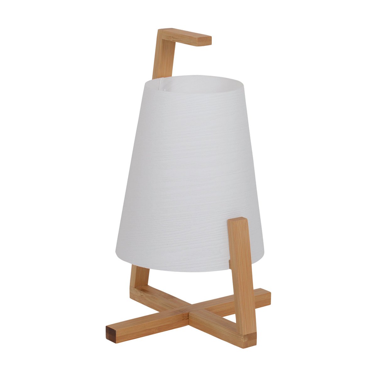 Bamboo -tafellamp met plastic scherm "Shoji", met bamboe frame, natuur en wit, ongeveer 32 cm hoog, E14, voor woonkamer, eetkamer en kantoor