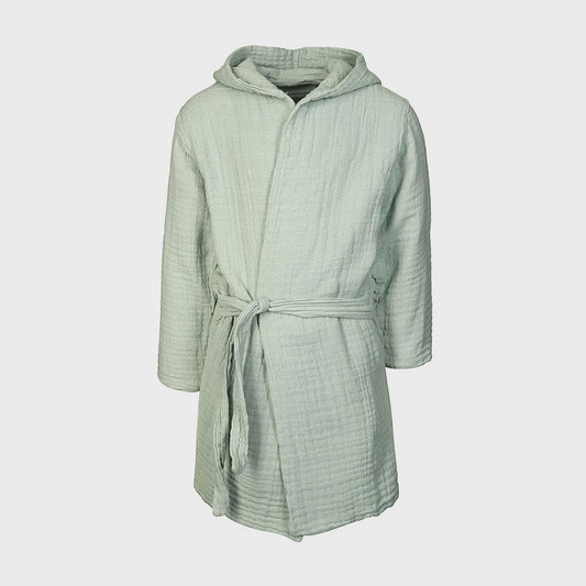 OrganicEra biologische mousseline badjas, 7-8 jaar, mint