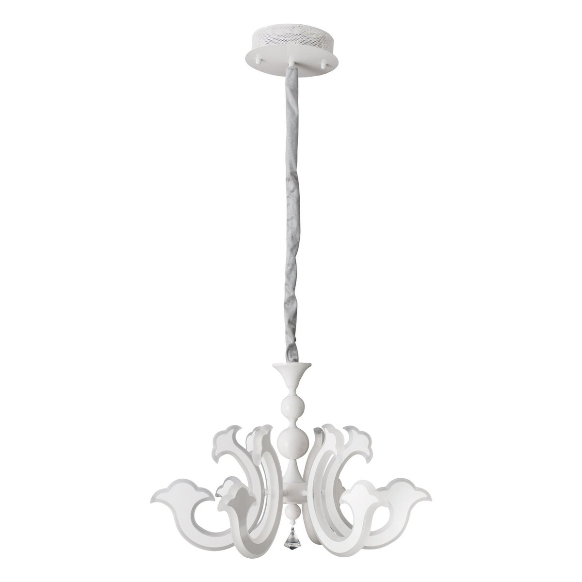 Led Crown "Ludwig" wit Ø 66 cm, met stevig geïnstalleerde LED's, metaal in wit