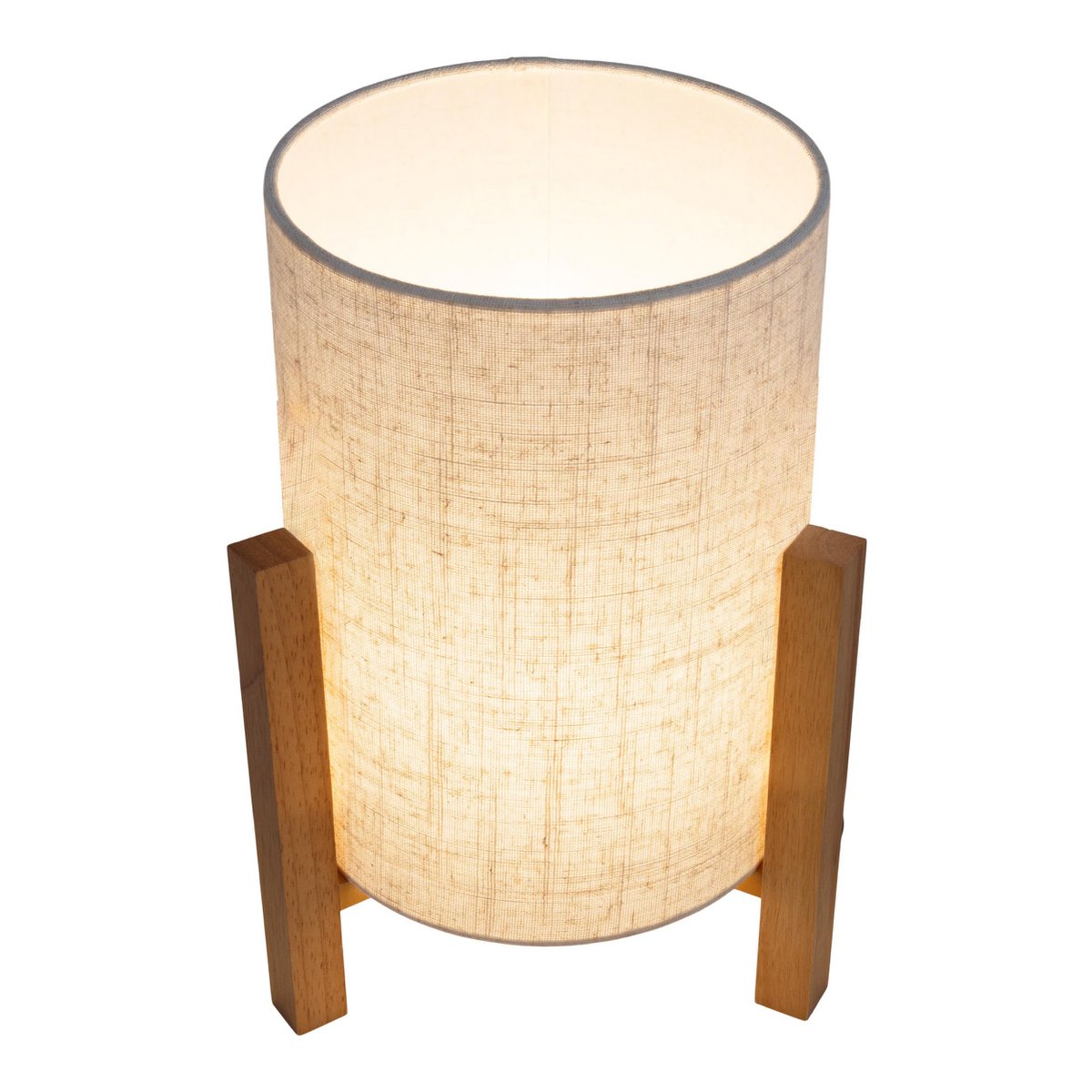 Tafellamp "Matilda" klassieke tafellamp met natuurlijk uiterlijk door hout en stofscherm, E27 -aansluiting, 32 cm hoog