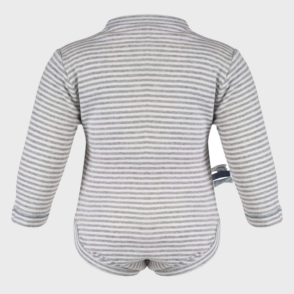 OrganicEra Organic Baby L/S Kimono body, grijs gestreept